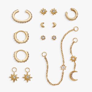 Celestial Stackable 9 Piece Earring Set