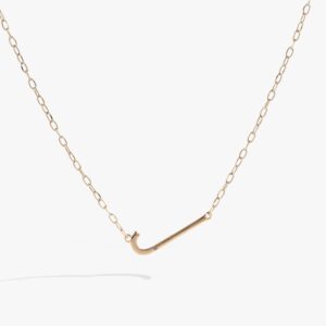 Initial J Precious Elongated Necklace