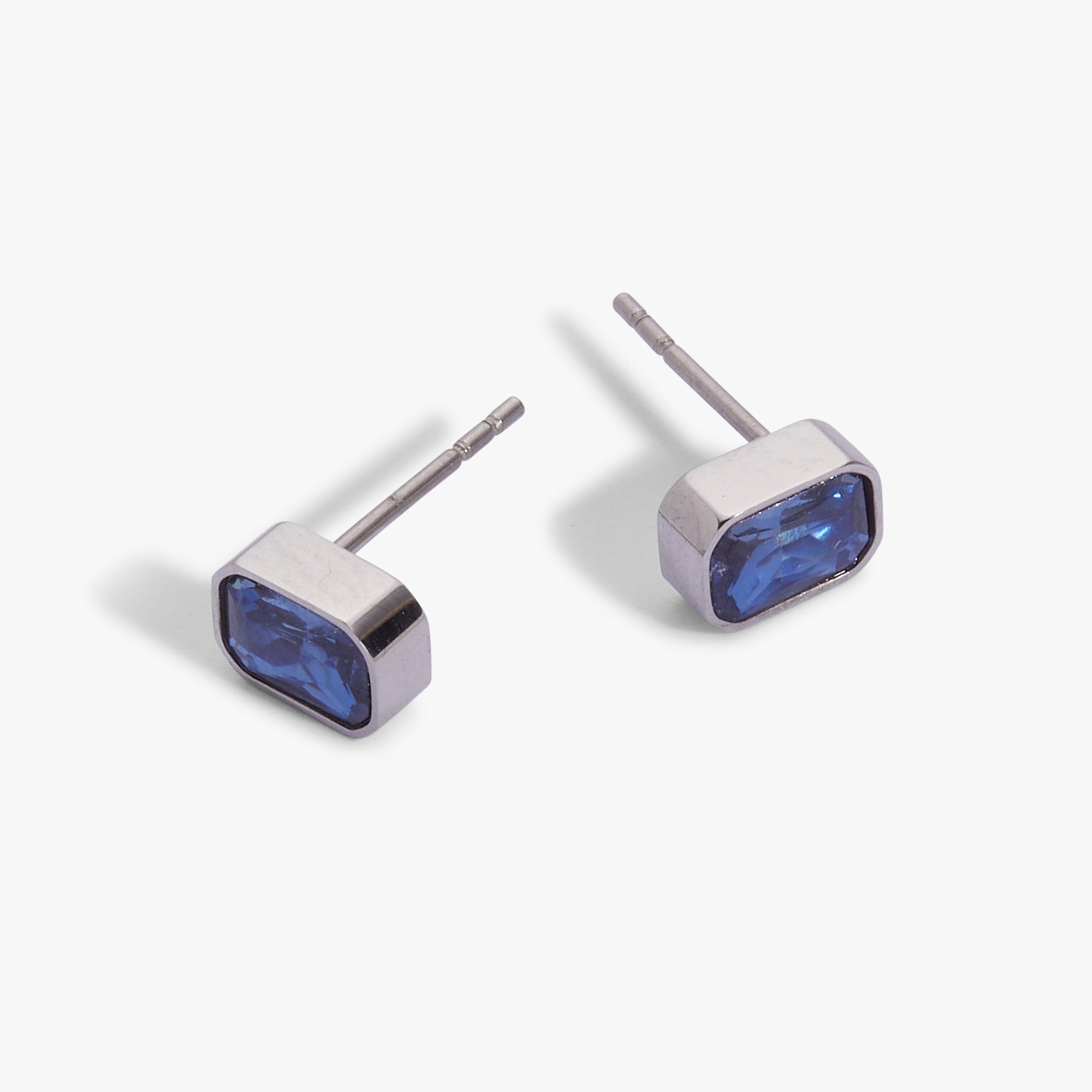 September Emerald-Cut Birthstone Stud Earrings - Image 4