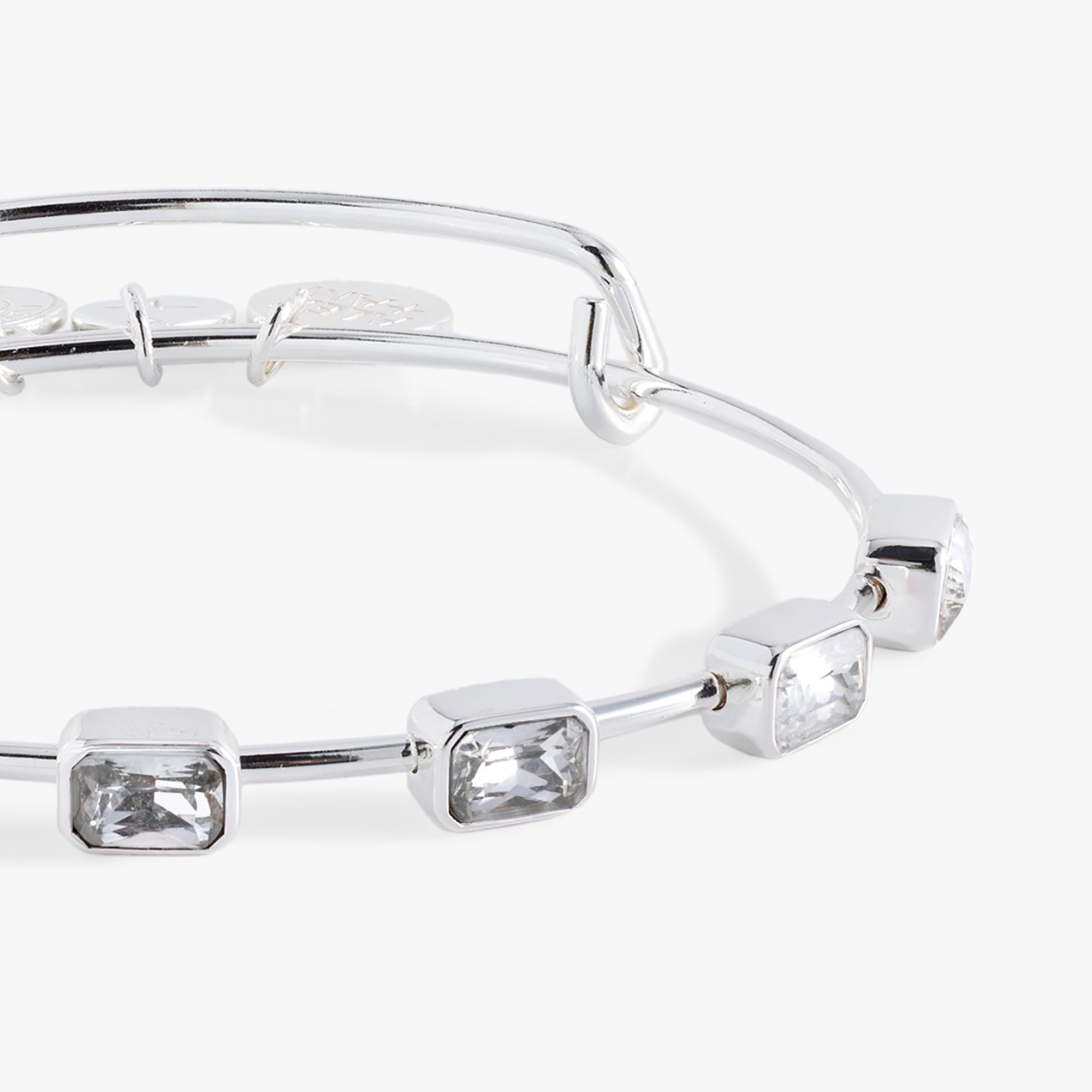 April Birthstone Emerald Cut Bangle - Image 2