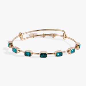 December Birthstone Emerald Cut Bangle