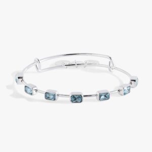 March Birthstone Emerald Cut Bangle