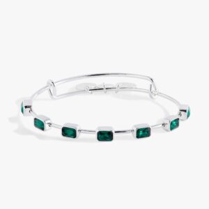 May Birthstone Emerald Cut Bangle