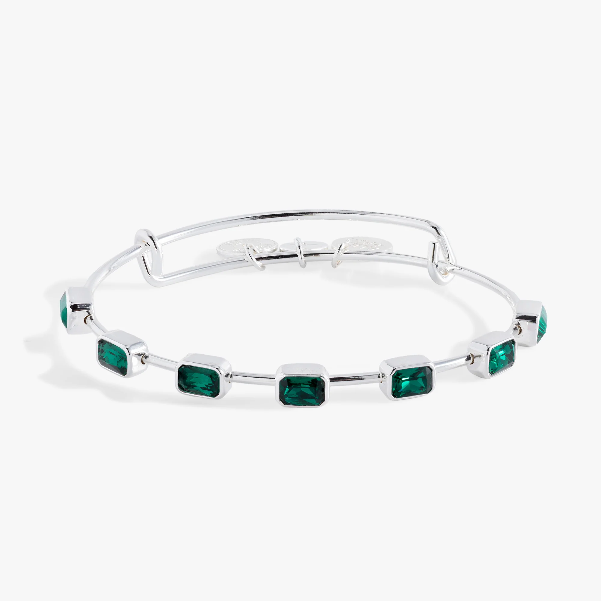 May Birthstone Emerald Cut Bangle
