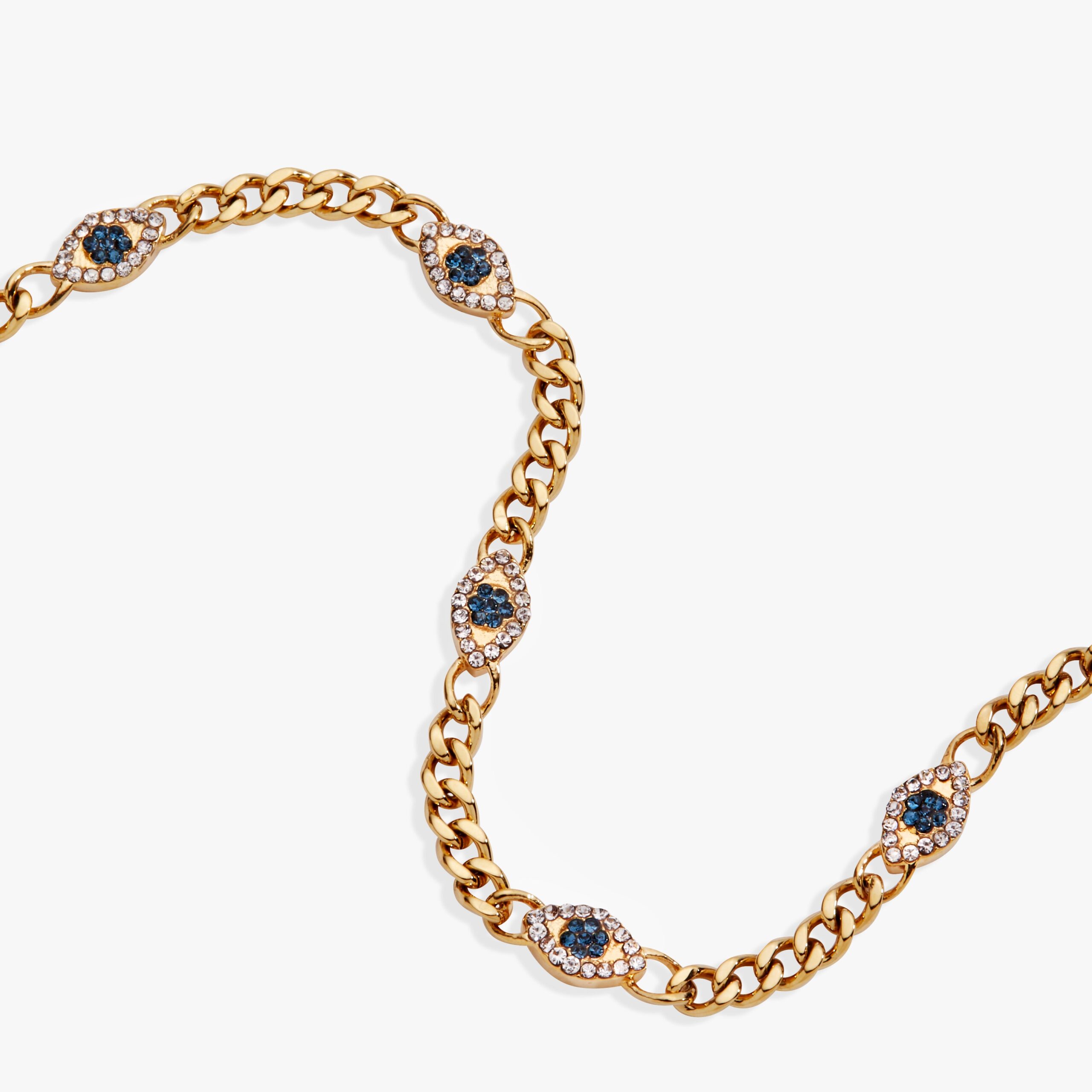 Evil Eye Curb Chain Inline Bracelet - Image 2