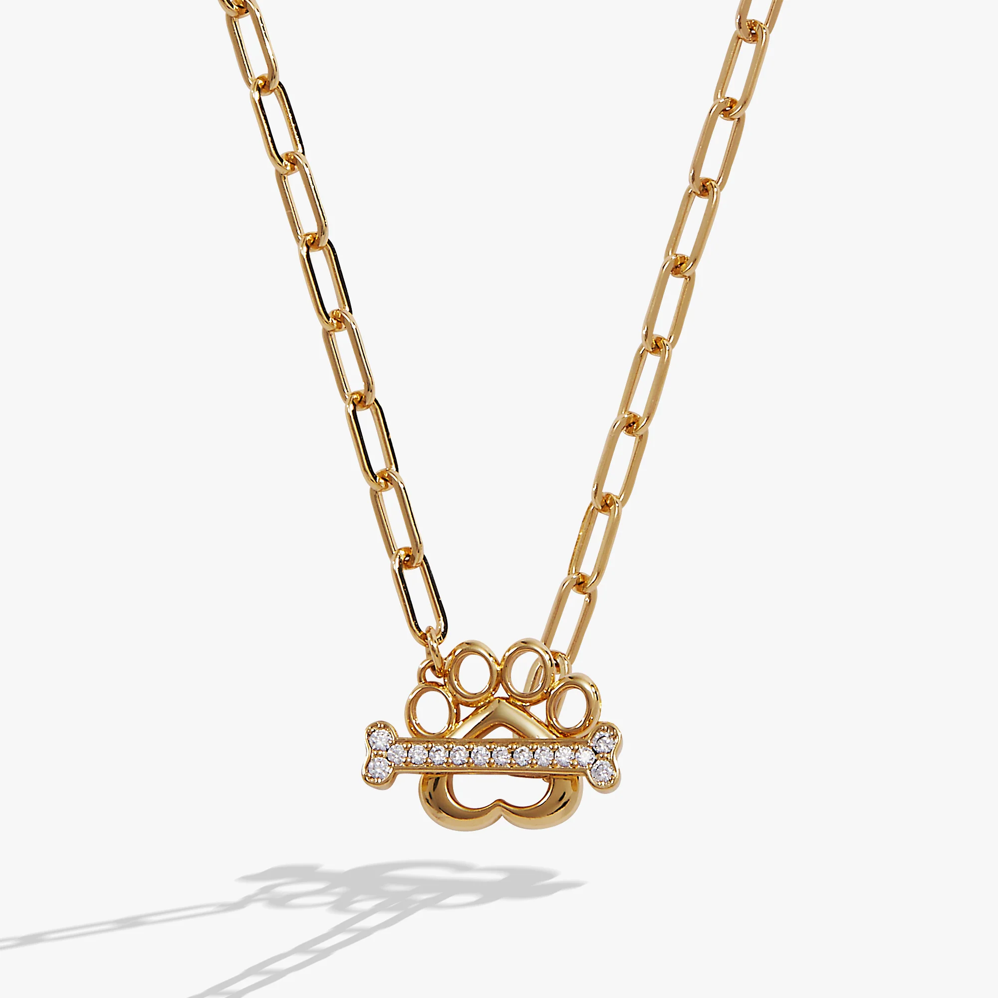 Vet Tech Pave Paw Toggle Necklace