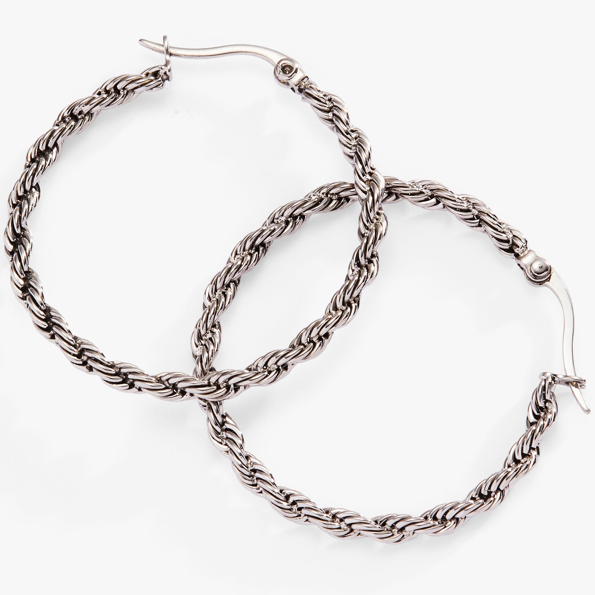 Frozen French Rope Hoop Earrings - Image 4