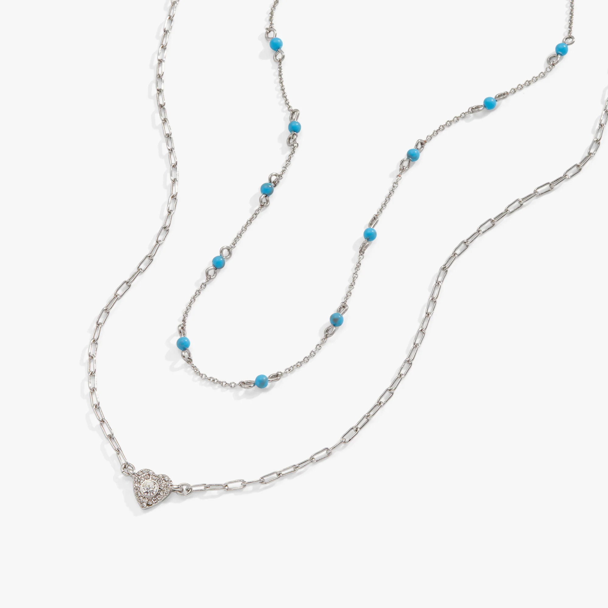 Delicate Heart Necklace. Reconstituted Turquoise