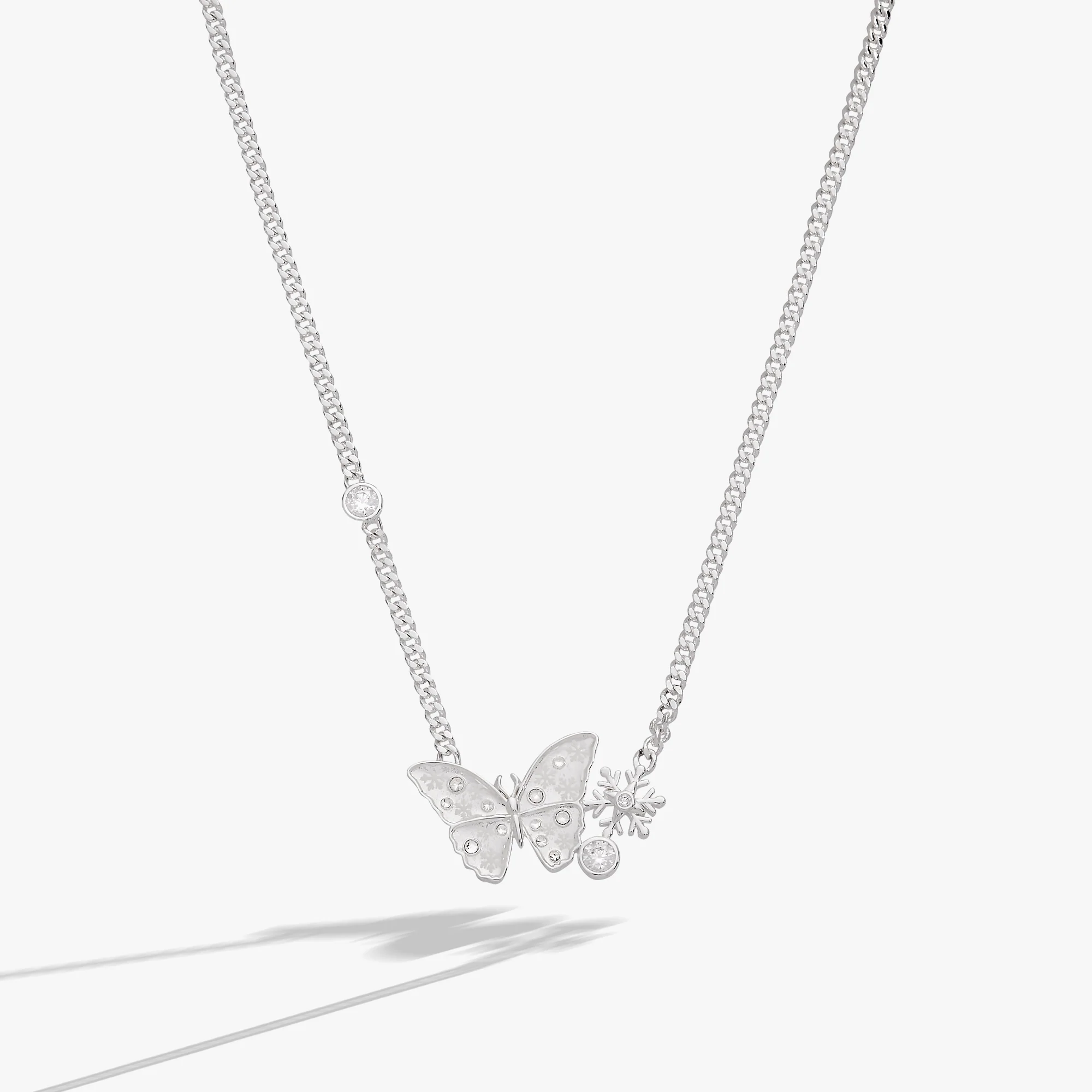 Glass Butterfly Inline Necklace