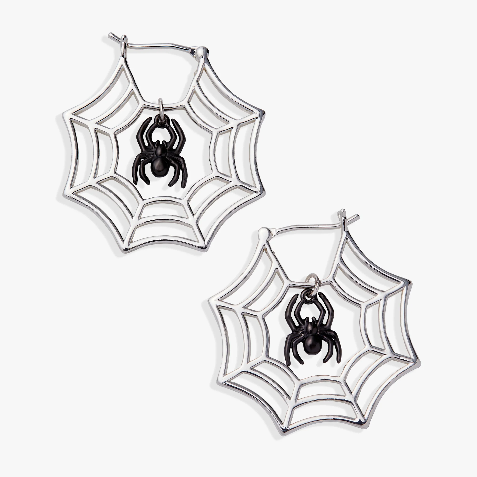 Glow in the Dark Spider Web Hoop Earrings
