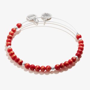 Antique Americana Grateful Beaded Bangle. Red