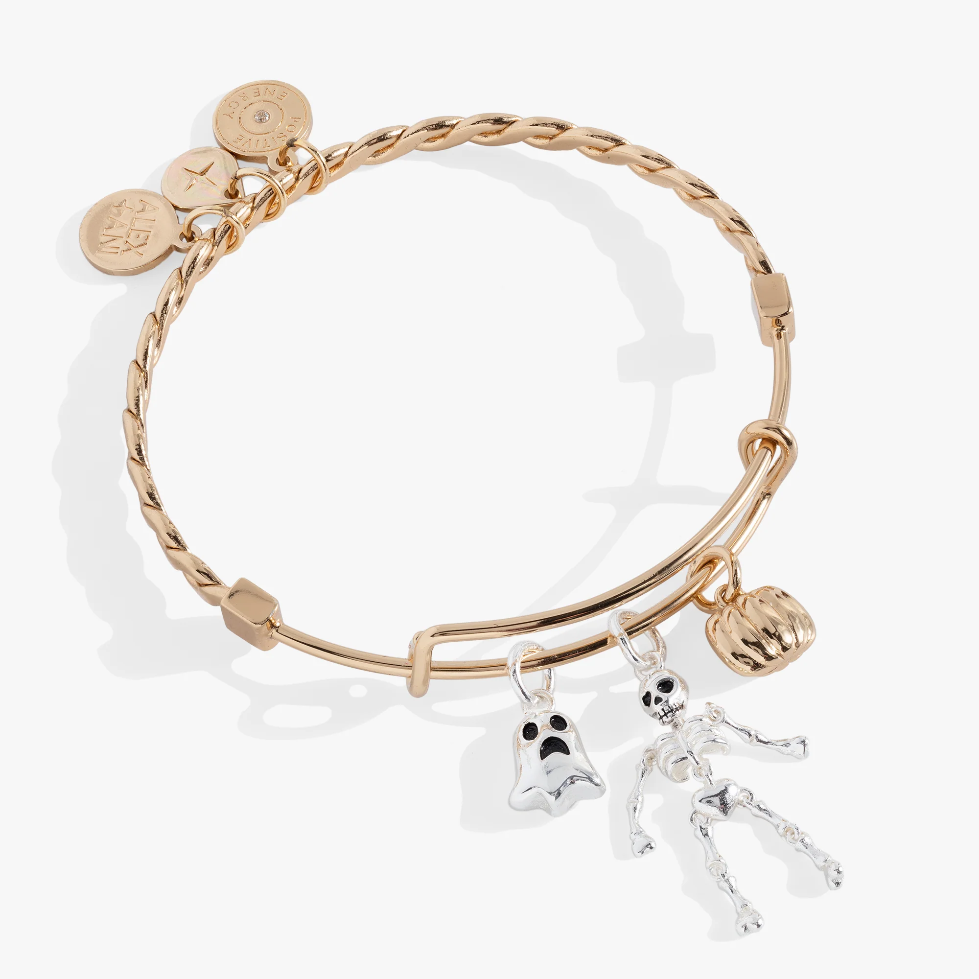 Ghost. Skeleton and Pumpkin Trio Charm Bangle