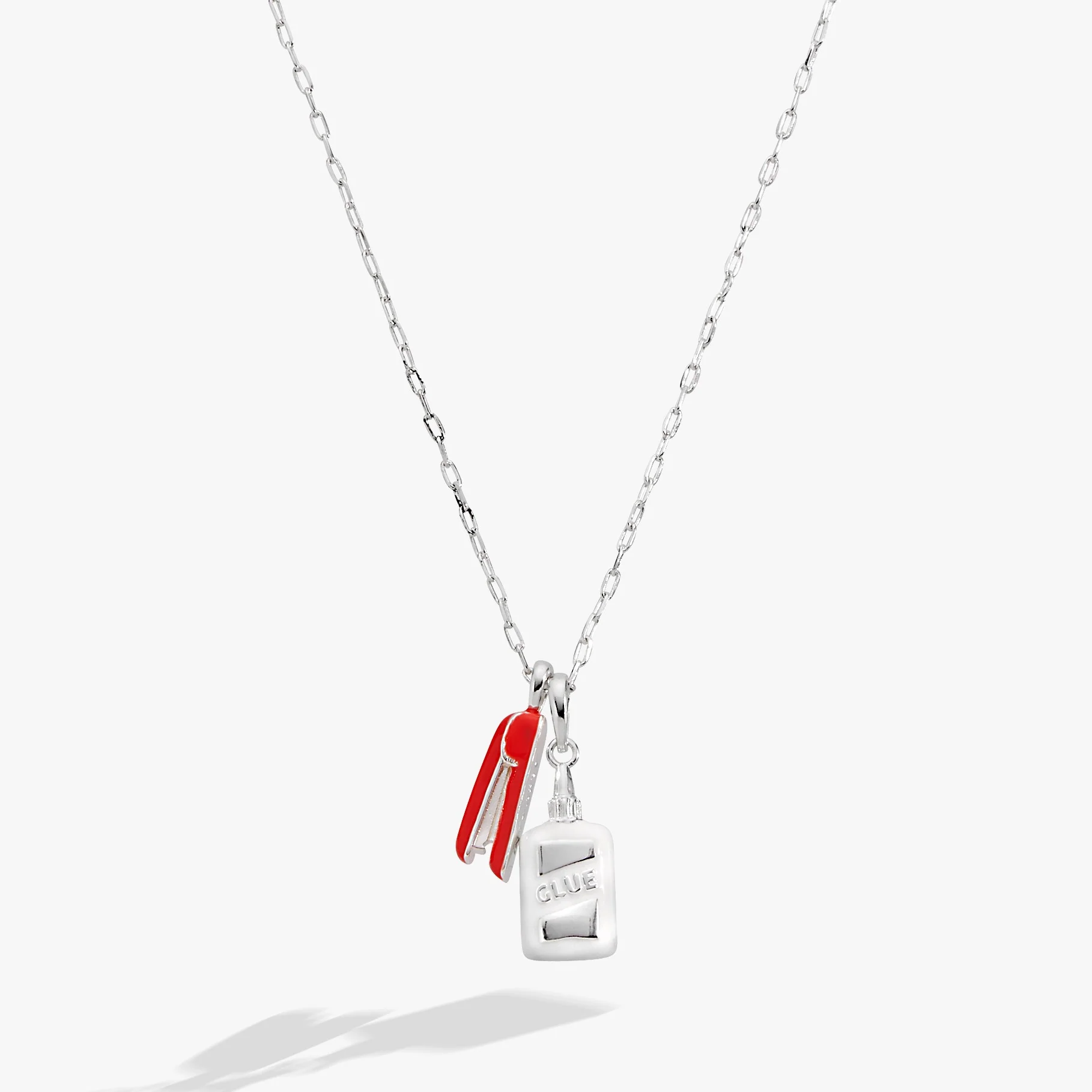 'You Are The Glue Holding Us All Together' Glue & Stapler Charm Necklace