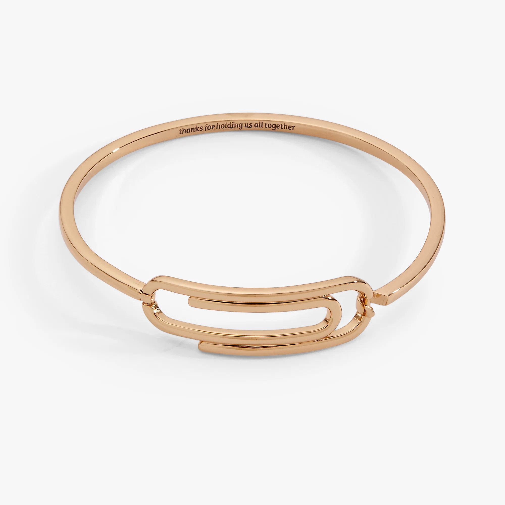 'Thanks For Holding Us All Together' Paperclip Tension Bangle