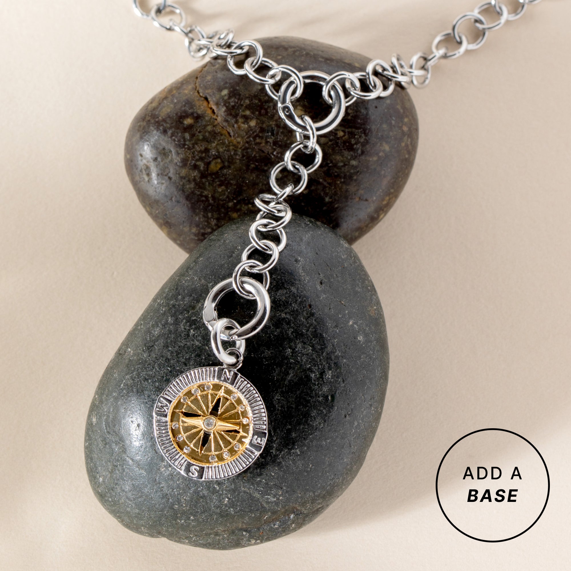 Interchangeable Two-Tone Compass Charm - Image 2