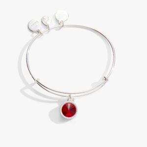 July Birthstone Charm Bangle. Ruby