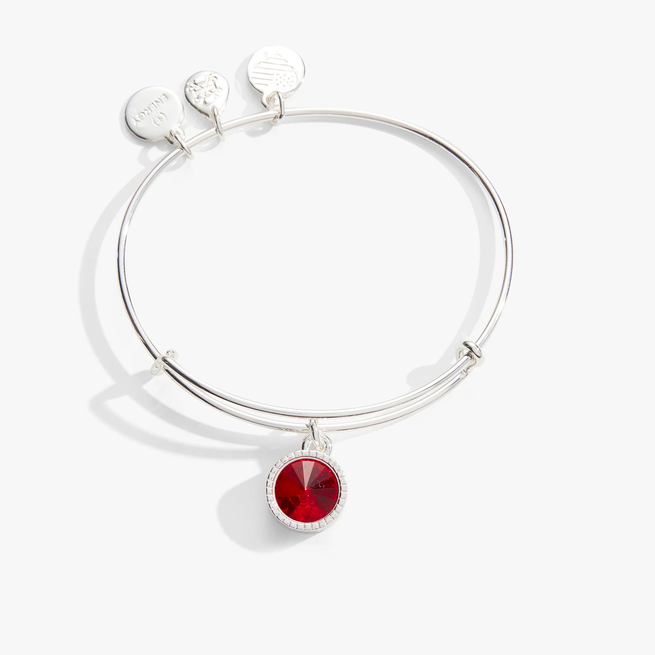 July Birthstone Charm Bangle. Ruby