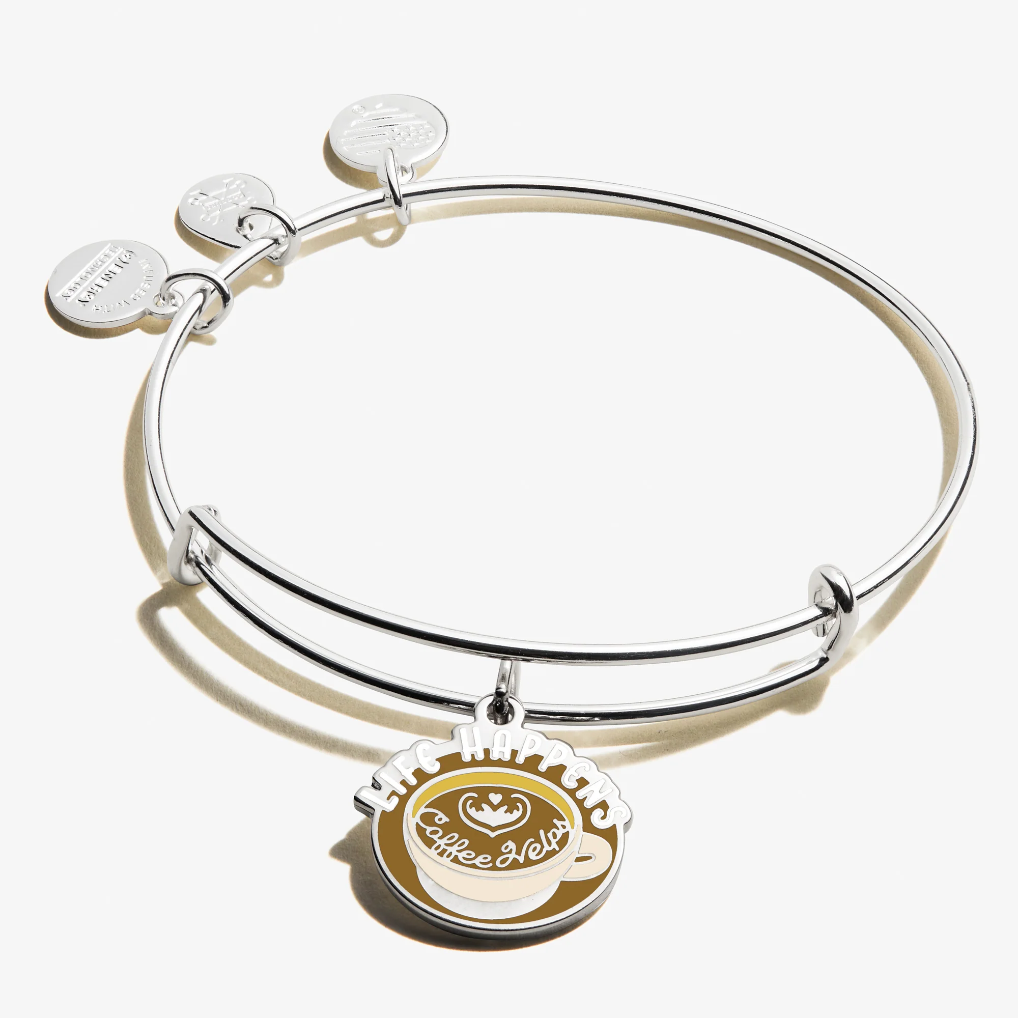 'Life Happens. Coffee Helps' Charm Bangle