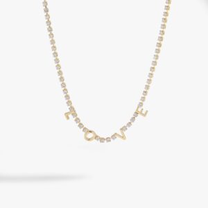 Love Crystal Tennis Necklace