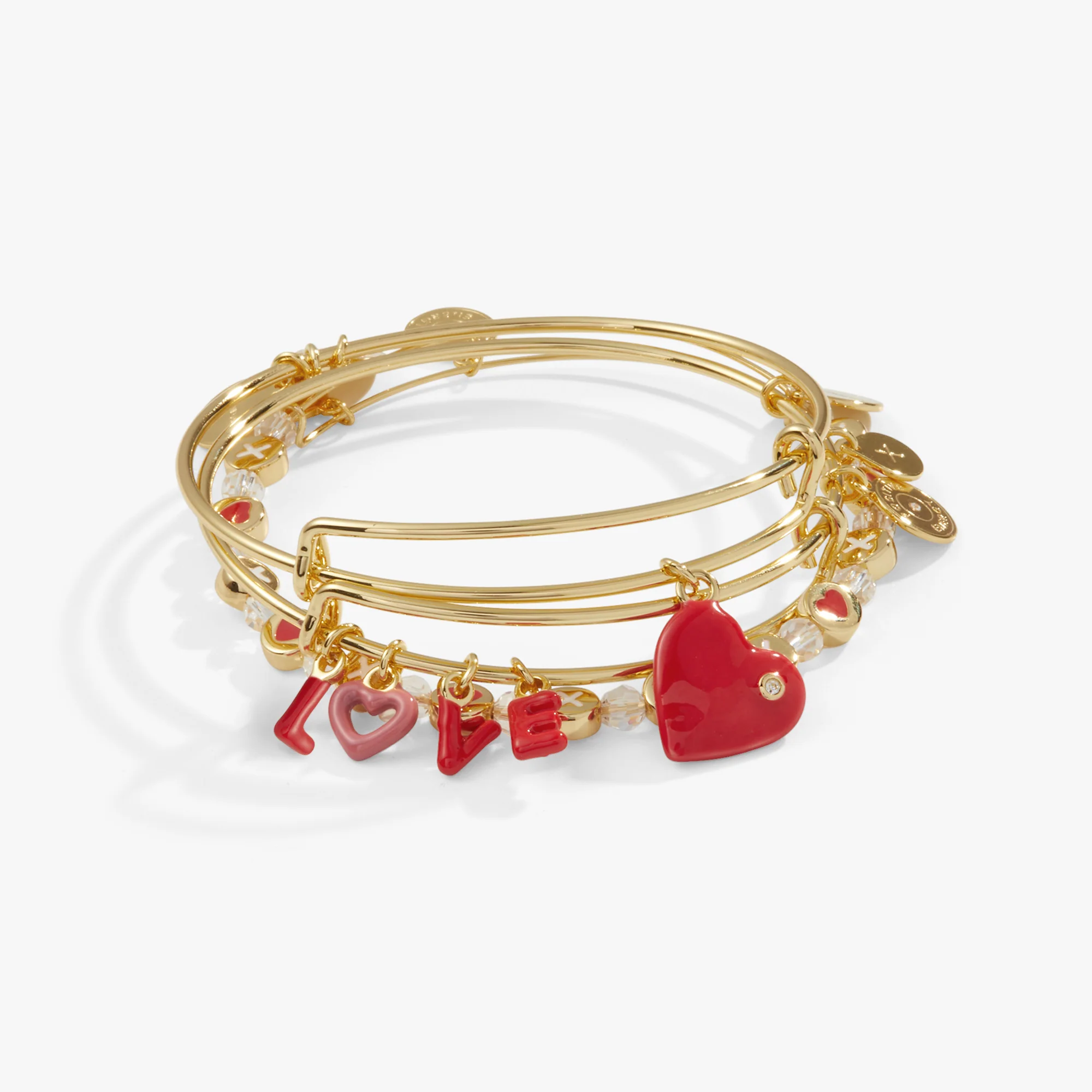 'LOVE' Charm Bangle. Set of 3