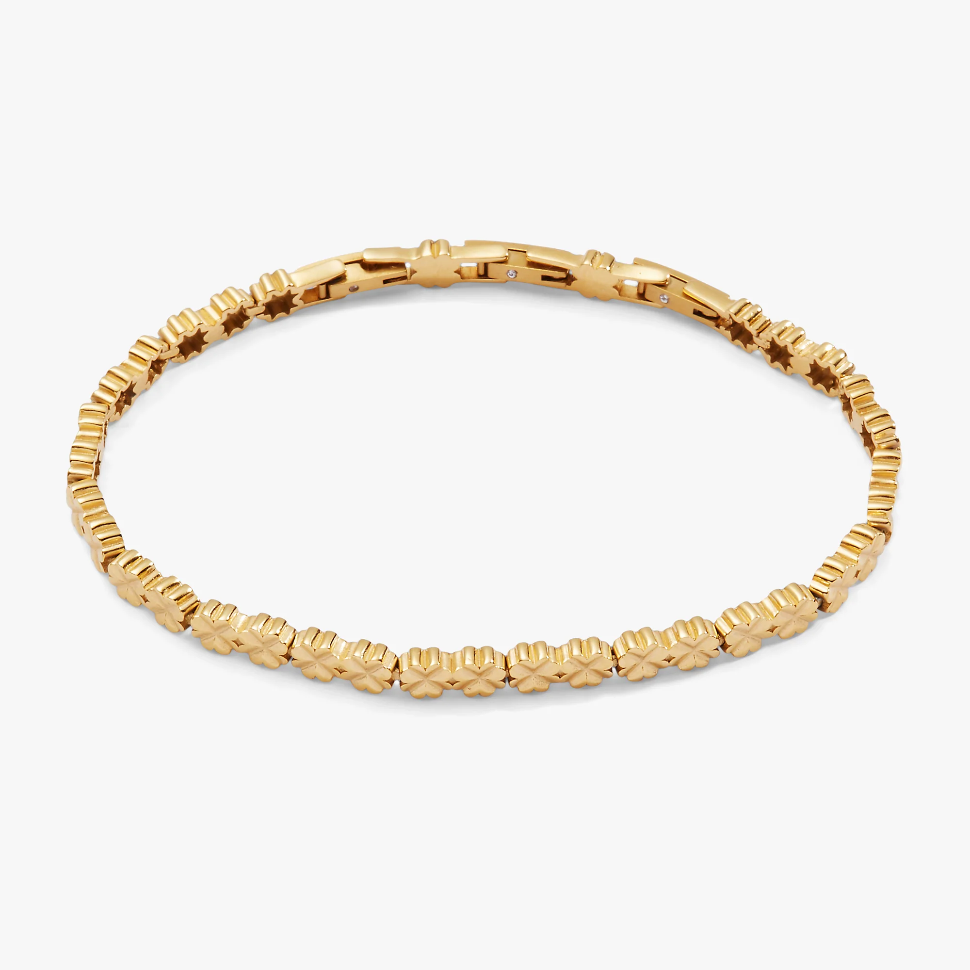 Lucky Clover Charm Tennis Bracelet