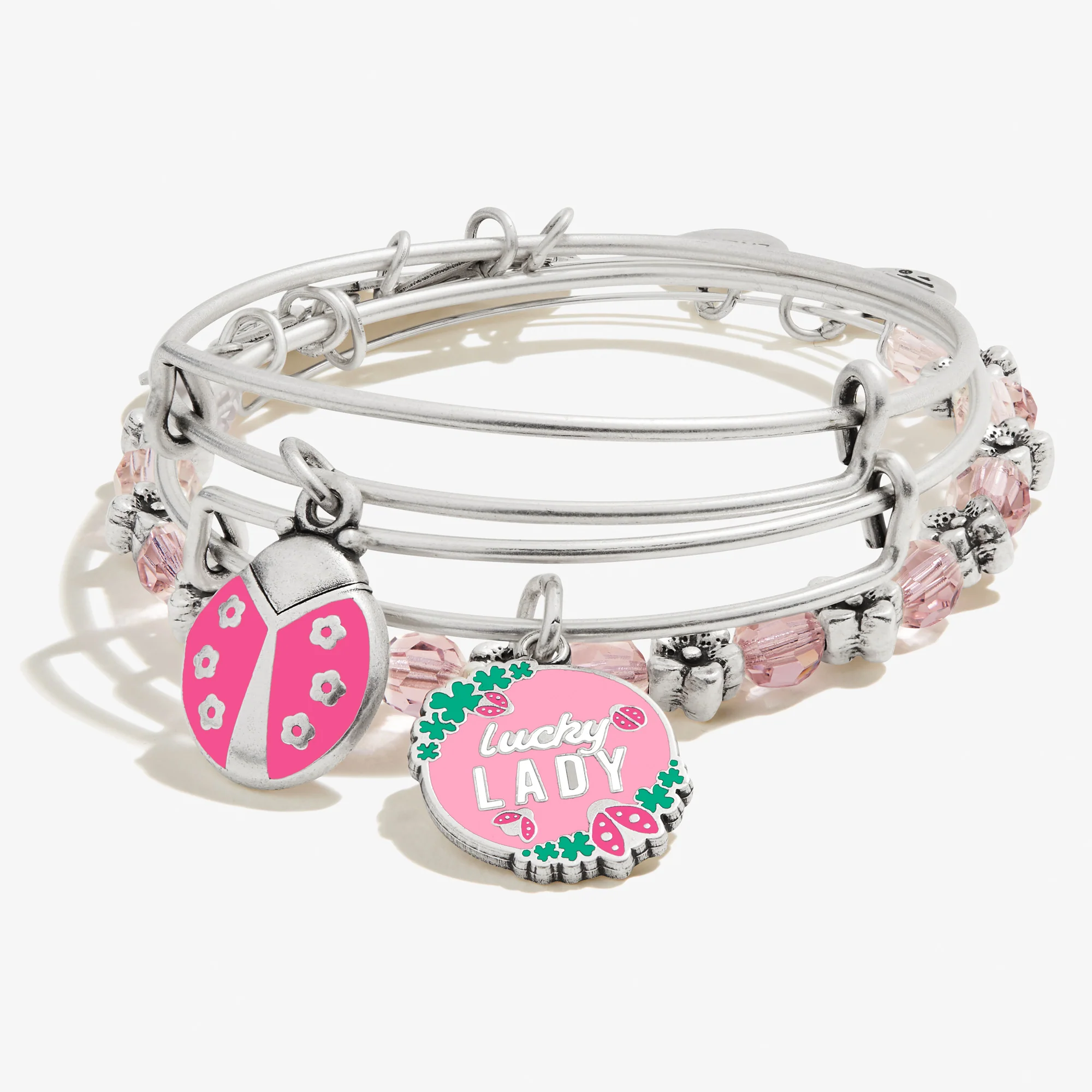'Lucky Lady' Charm Bangles. Set of 3