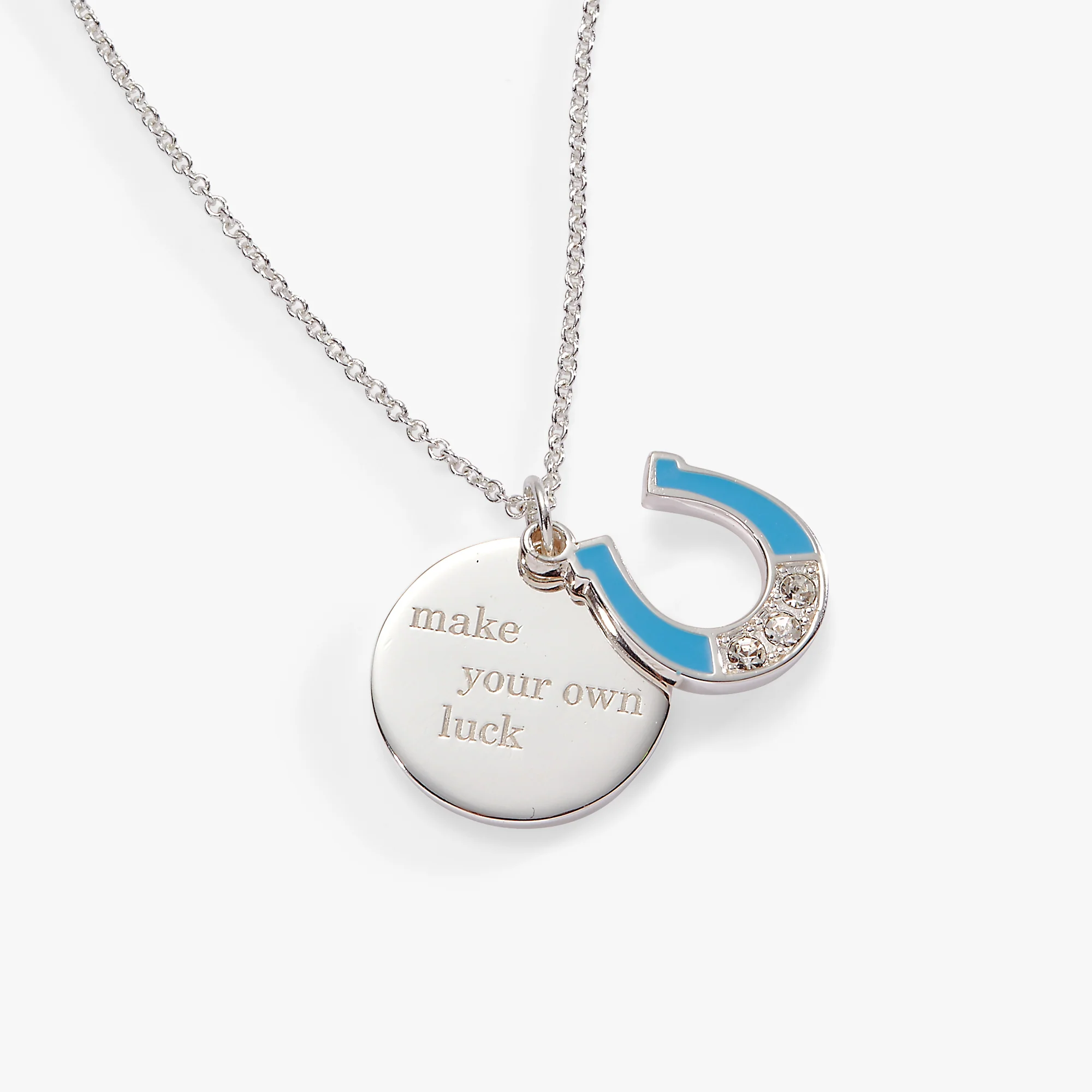 Make Your Own Luck Duo Charm Pendant Necklace