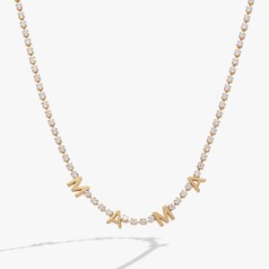 Mama Crystal Tennis Necklace
