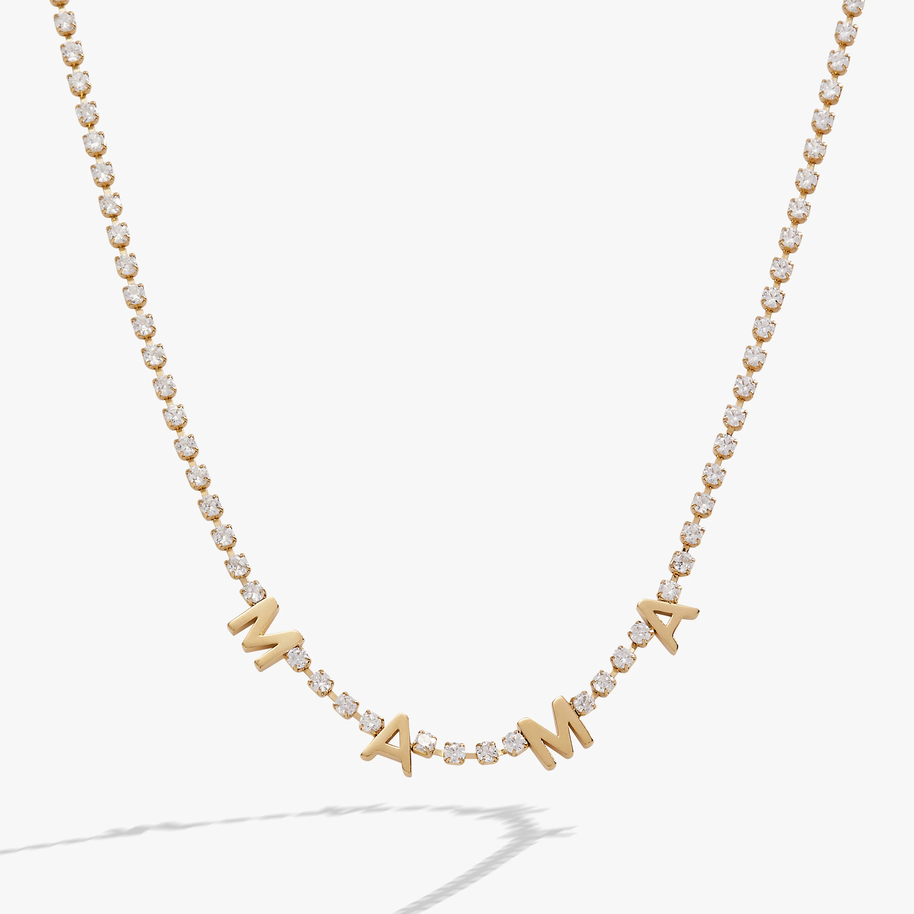 Mama Crystal Tennis Necklace