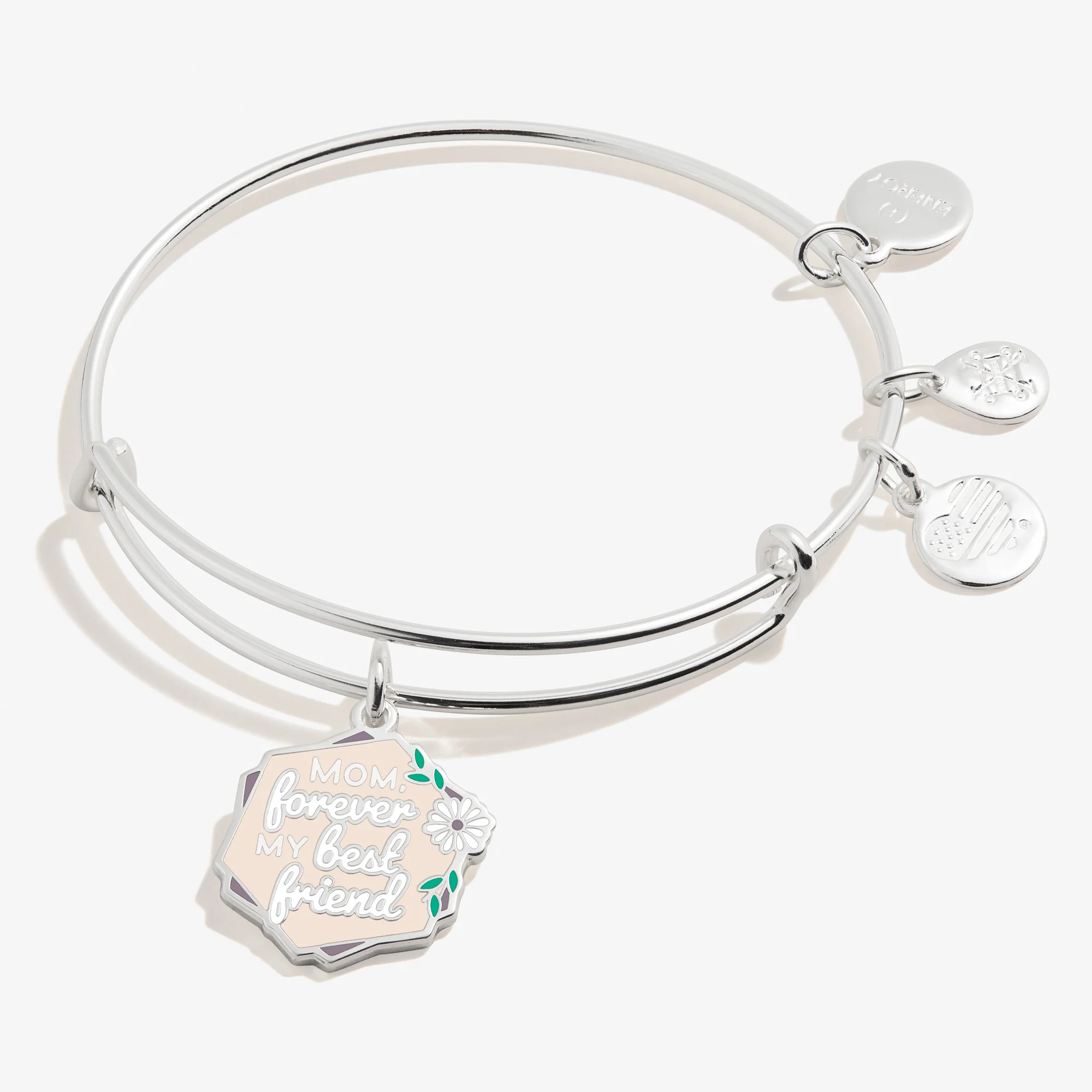 'Mom. Forever My Best Friend' Charm Bangle Bracelet