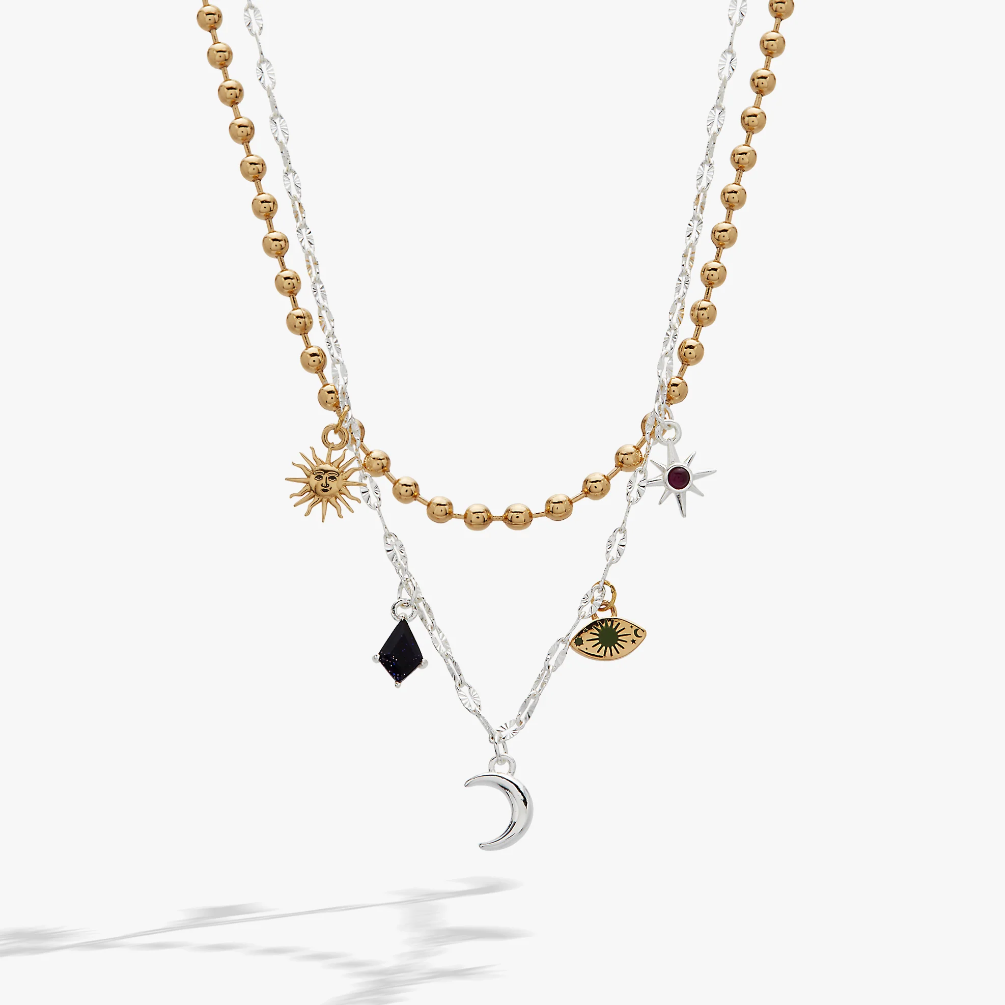 Moon Magic 2 Row Charm Necklace