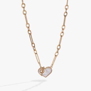 Heart Mother of Pearl Toggle Necklace