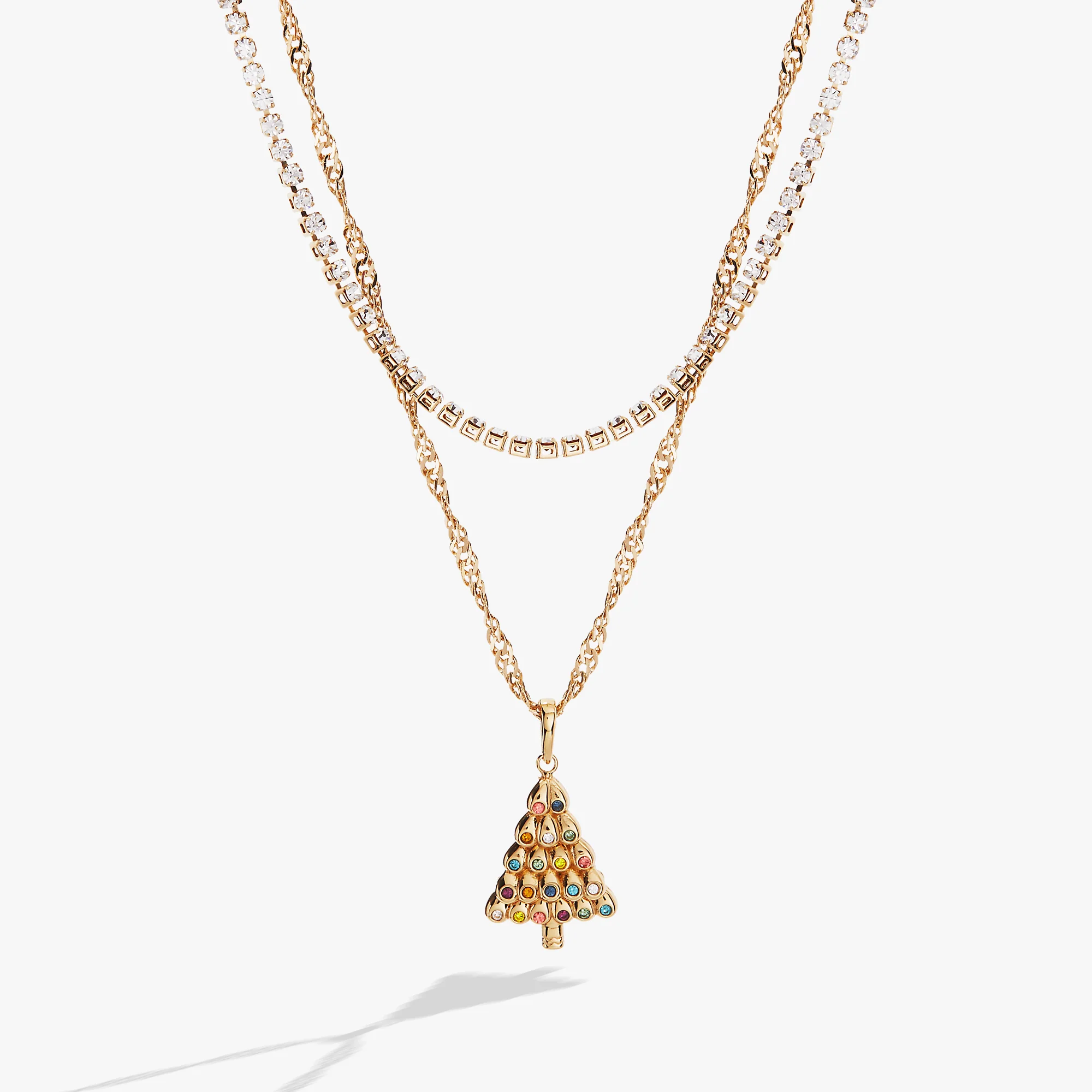 Christmas Tree Layered Necklace