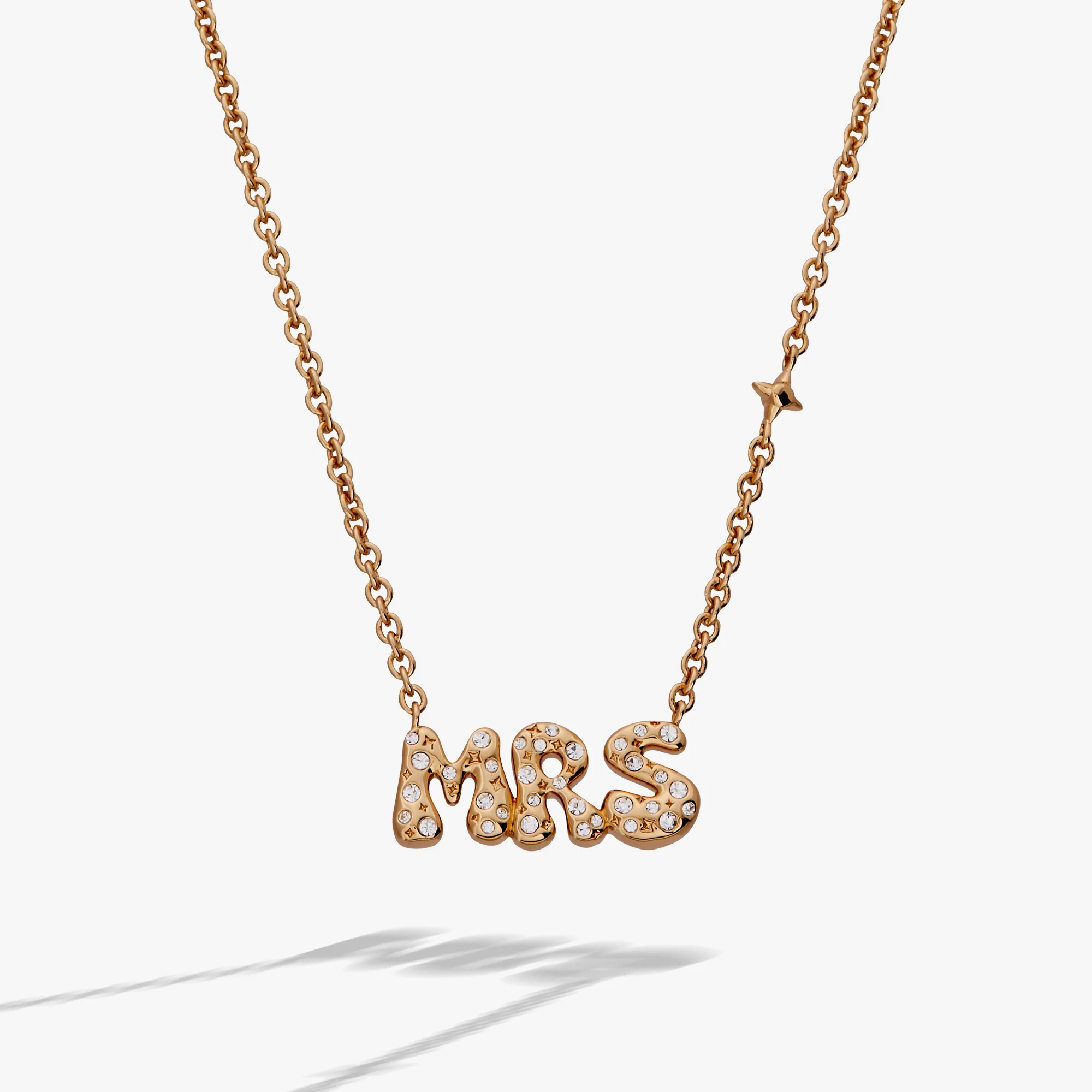 'Mrs' Bubble Crystal Pendant Necklace