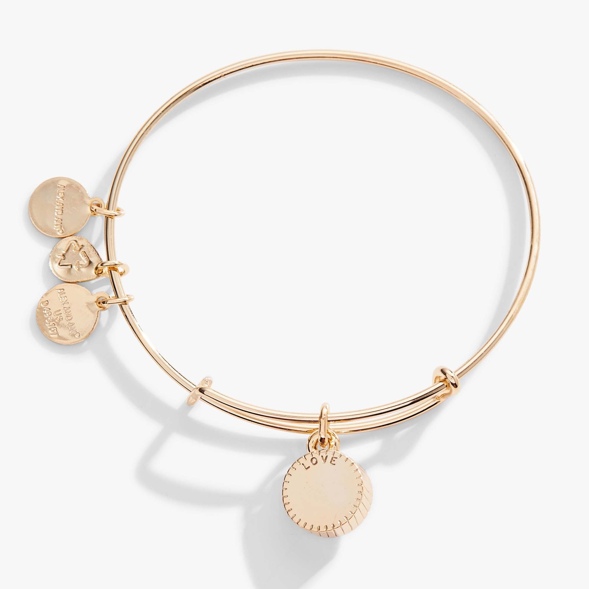 October Birthstone Charm Bangle. Rose - Image 6
