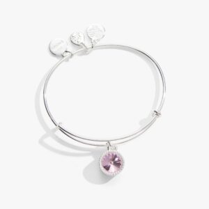 October Birthstone Charm Bangle. Rose