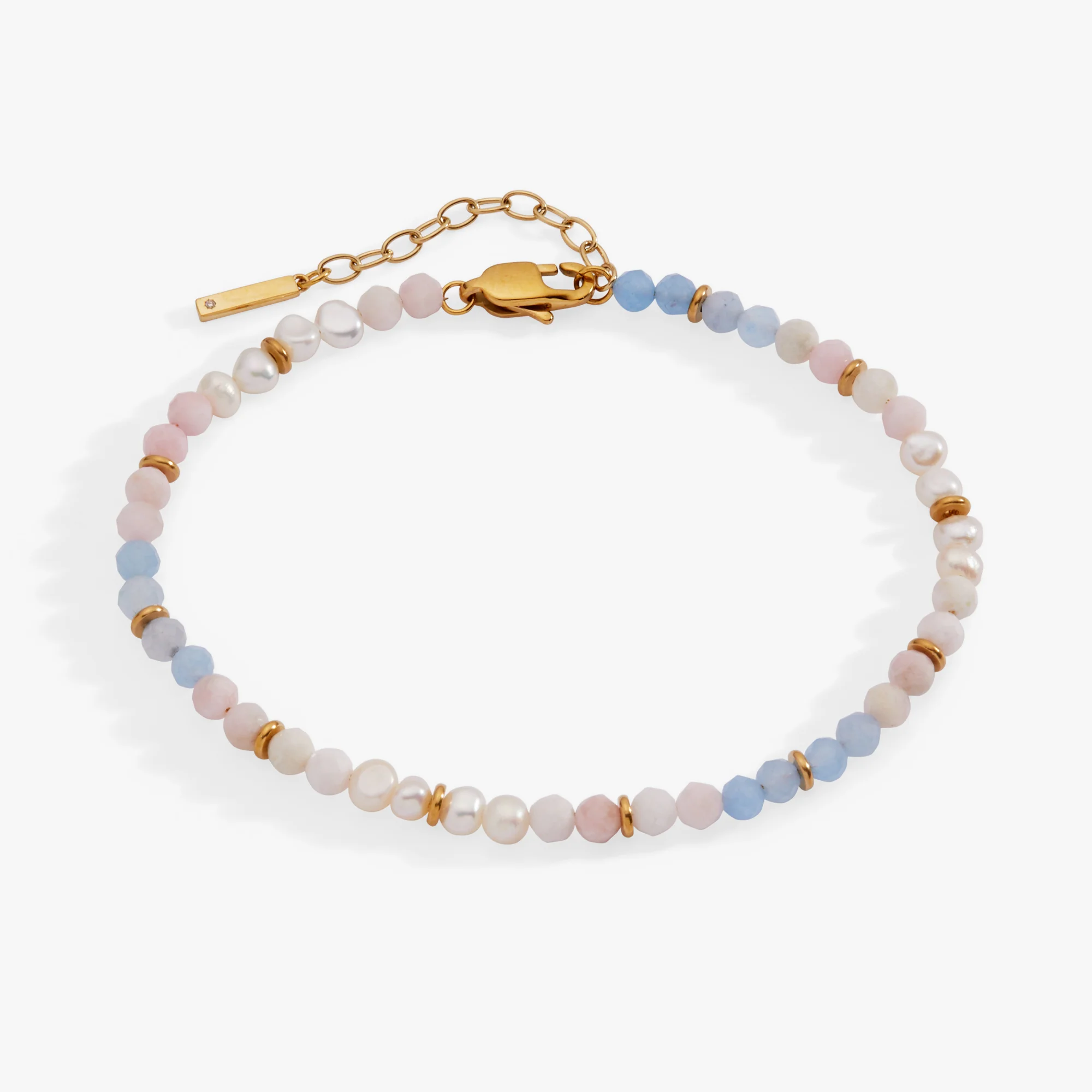 Sandy Peach Ombre Semi-Precious Beaded Anklet