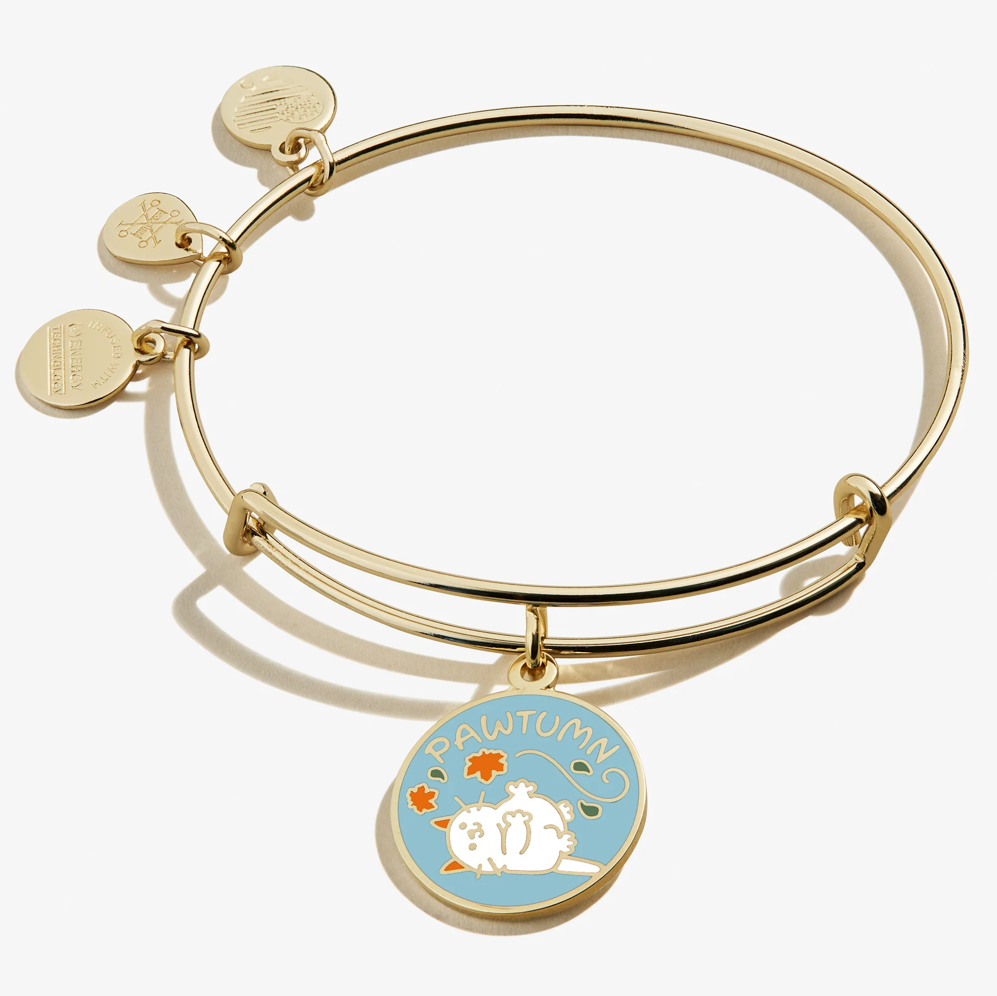 'Pawtumn' Cat Fall Leaves Charm Bangle