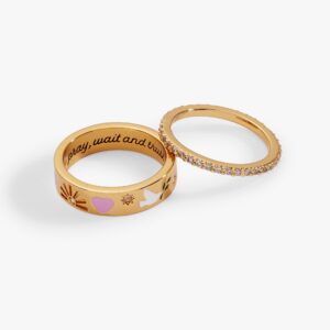 'Pray. Wait and Trust' Ring Set of 2