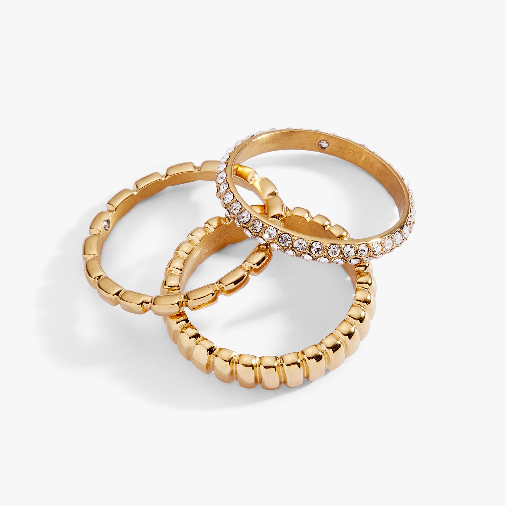 Ribbed Stacking Ring Set of 3 - Image 3