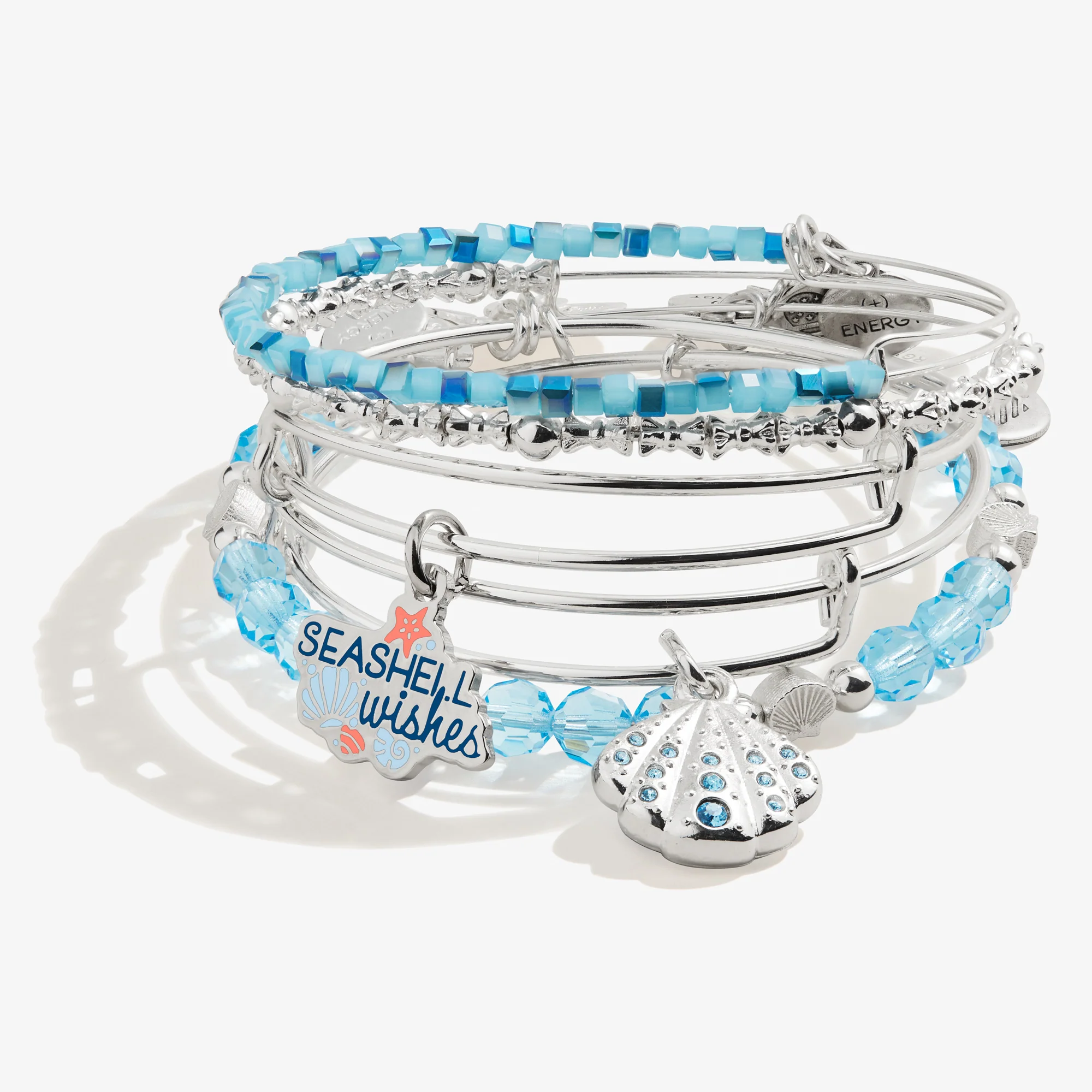 'Seashell Wishes' Charm Bangles. Set of 5