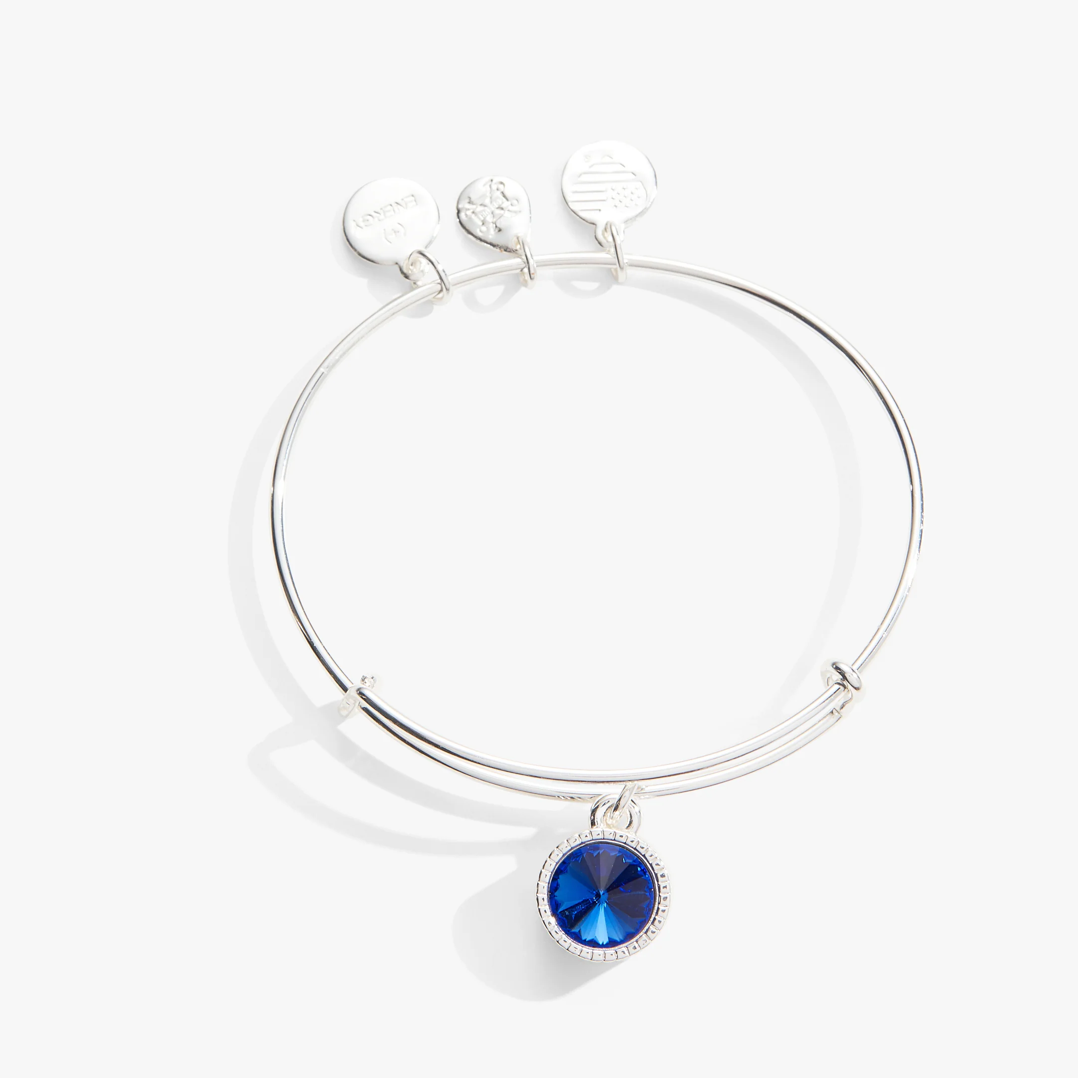 September Birthstone Charm Bangle. Sapphire