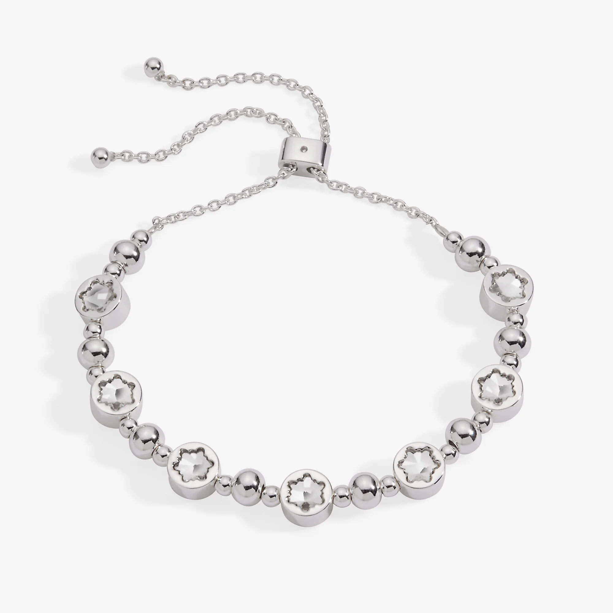 Crystal Snowflake Beaded Bolo Bracelet