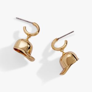 Baseball Cap Huggie Drop Earrings