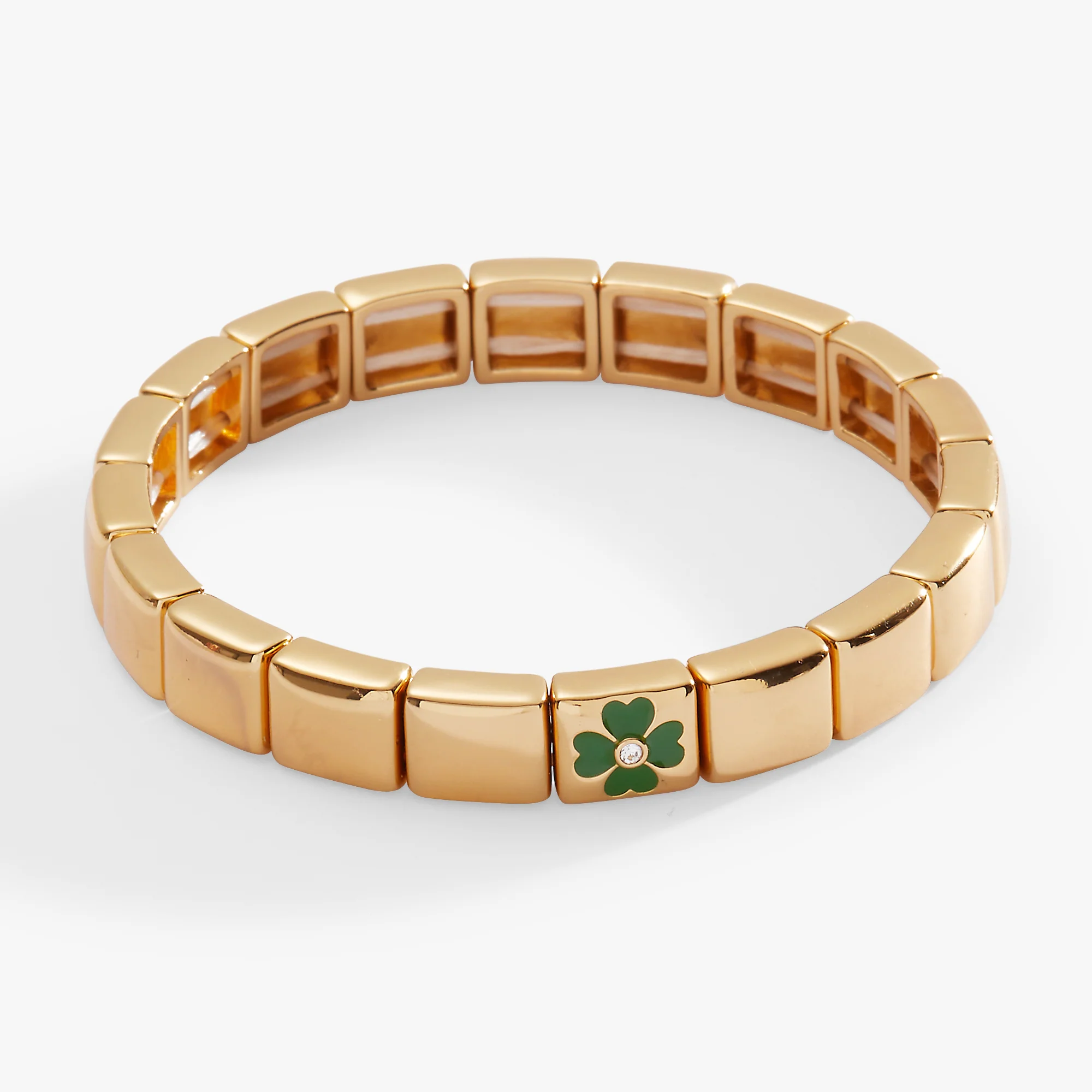 Lucky Four-Leaf Clover Stretch Bracelet