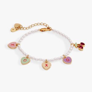 Sweethearts® 'XOXO' Heart Charm Beaded Pearl Bracelet