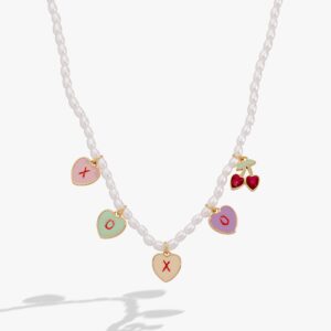Sweethearts® 'XOXO' Heart Charm Pearl Beaded Necklace