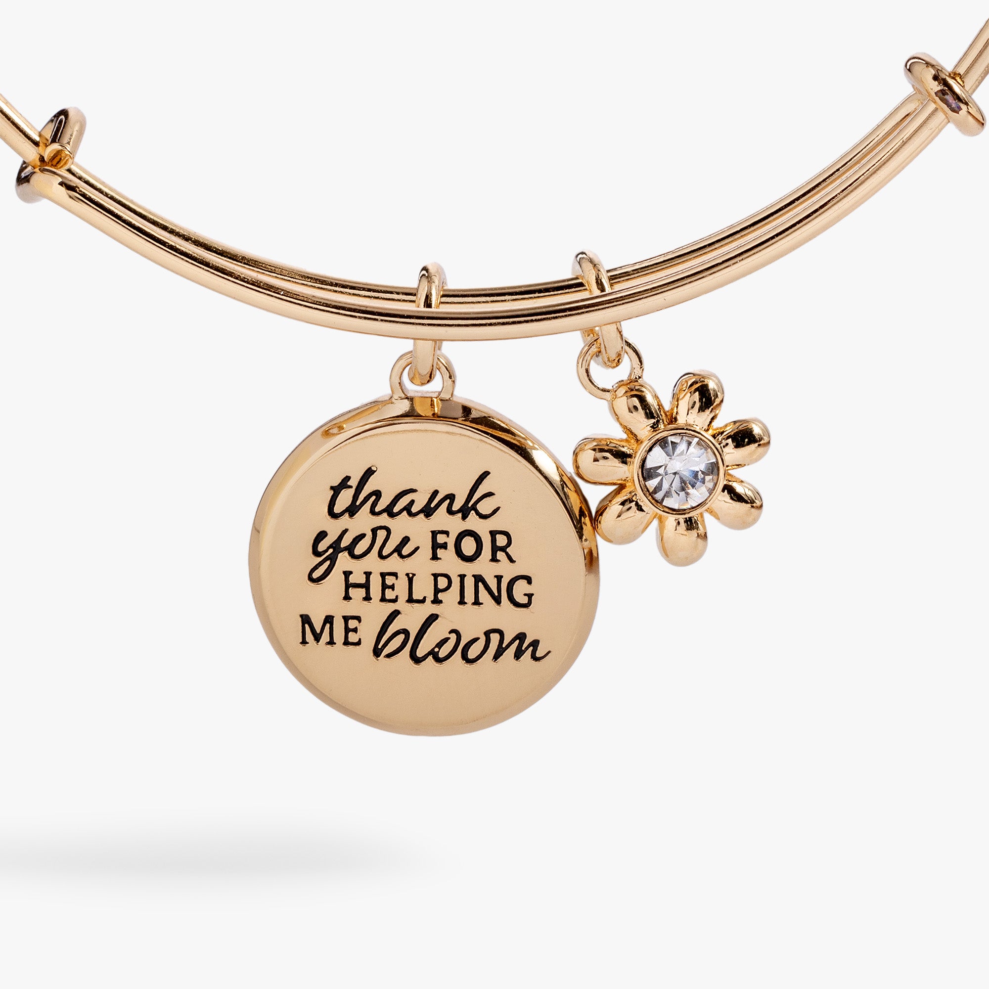 Thank You For Helping Me Bloom' Charm Bangle - Image 4
