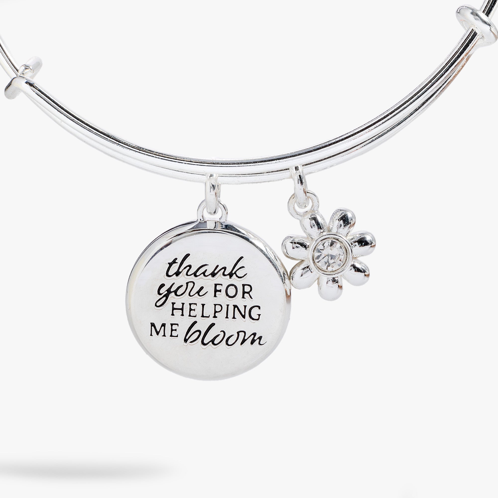 Thank You For Helping Me Bloom' Charm Bangle - Image 5