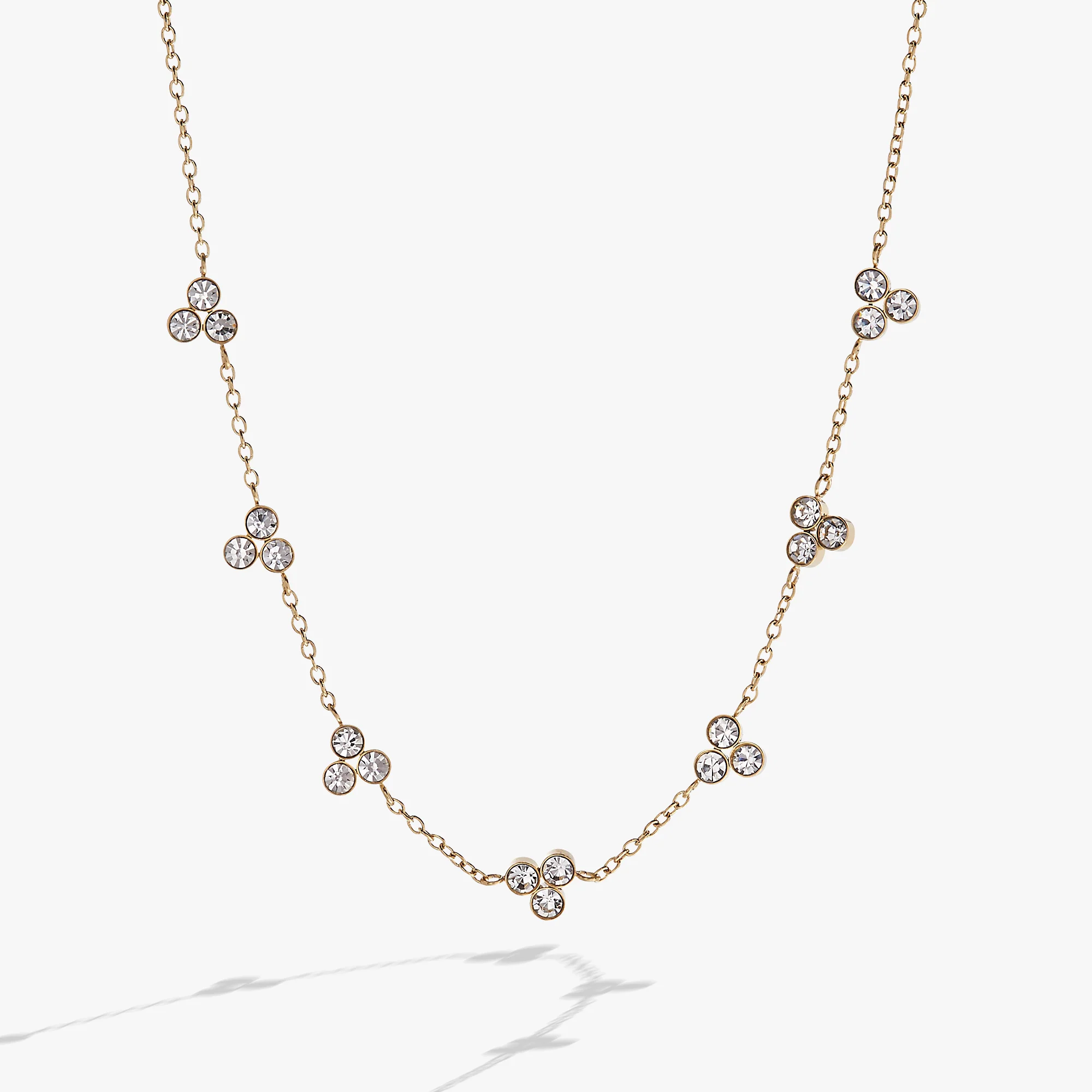 Triple Stone Crystal Inline Necklace